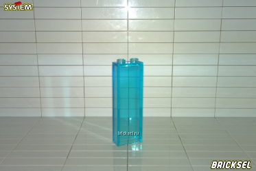Кубик колонна 1х2х5 прозрачная голубая