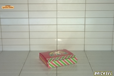 Коробка для пиццы с зелеными полосками красная