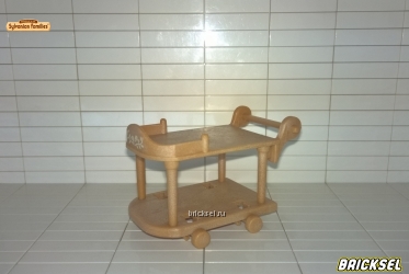 Сервировочный столик на колесиках светло-коричневый
