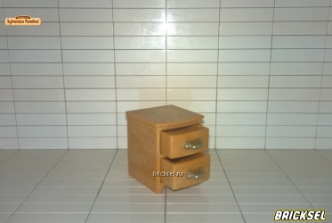 Тумбочка с двумя ящиками светло-коричневая