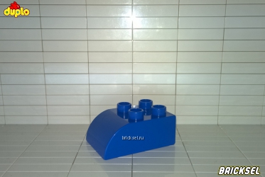 Кубик скос LEGO DUPLO 2х3 закругленный синий
