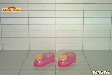 Туфельки с желтыми цветочками прозрачные розовые
